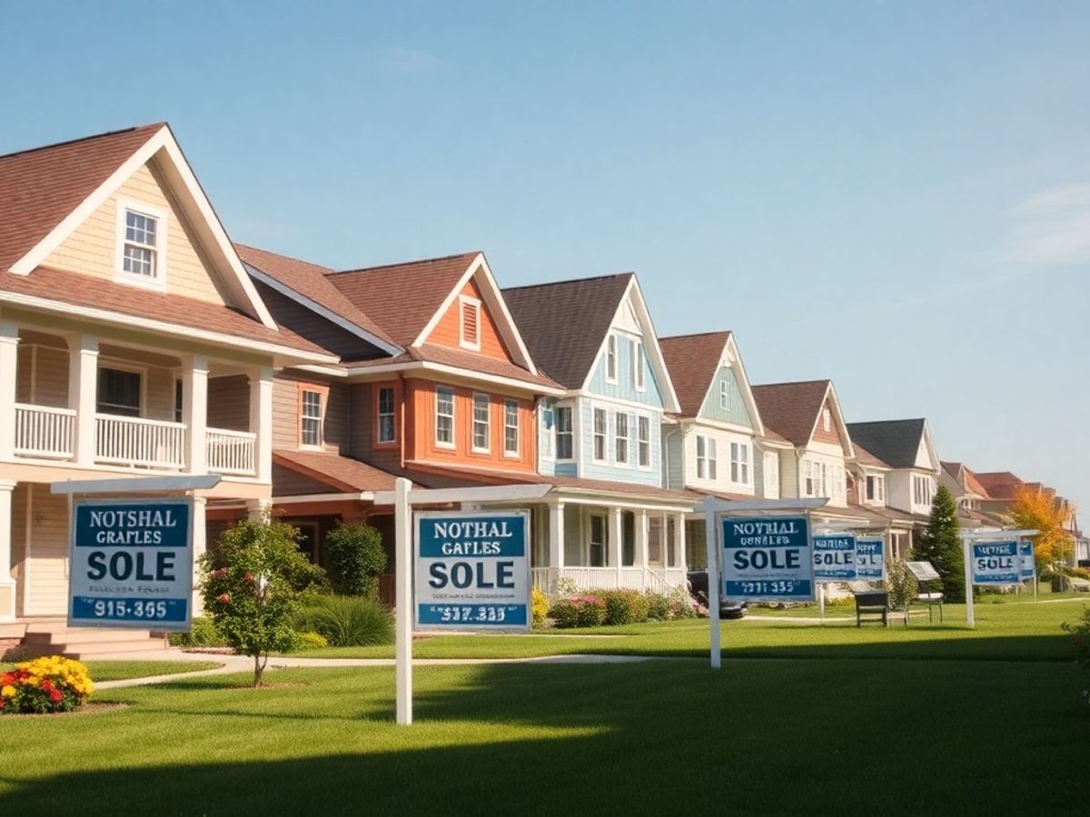 Case de vânzare într-un cartier rezidențial.