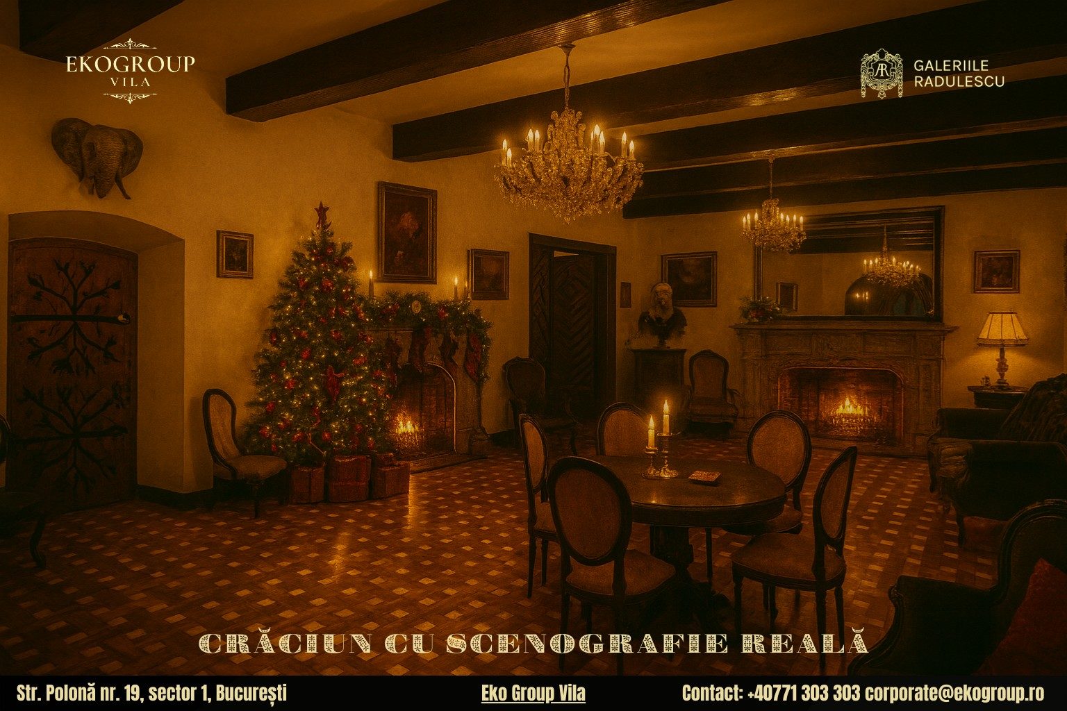 Crăciunul în București: 5 experiențe de neuitat, cu «Crăciunul anilor ’30» la Eko Group Vila în prim-plan